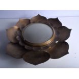 A 1950S FRENCH BRASS FLOWER WALL LIGHT. 50 cm wide.