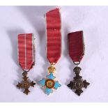 MINIATURE CBE, OBE AND MBE MEDALS