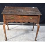 An 18th Century one drawer low Boy table 66 x 76 x 47 cm.