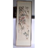 Chinese School (19th Century) Watercolour, Flowers. 115 cm x 35 cm.