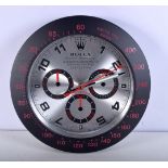 A ROLEX SHOP DISPLAY ADVERTISING WALL CLOCK. 33 cm diameter.