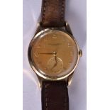 INTERNATIONAL WATCH COMPANY 9CT GOLD SCHAFFHAUSEN WRISTWATCH. Dial 3.6cm incl crown, weight 37.6g