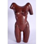 A VINTAGE PAINTED BRONZE TORSO OF A FEMALE. 18 cm x 8 cm.