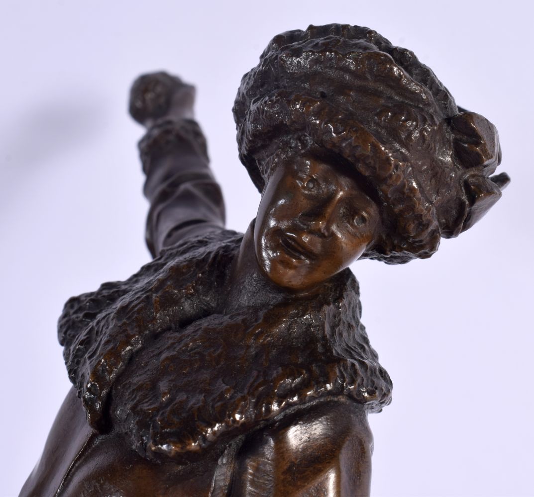 Else Furst (C1920) Bronze, Lady in muff. 29 cm high. - Image 2 of 5
