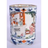 A 19TH CENTURY CHINESE FAMILLE ROSE PORCELAIN VASE Qing, painted with landscapes and foliage. 7.5 c