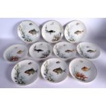 A SET OF TEN ROSENTHAL FISH PLATES decorated with various under water scenes. 23 cm diameter. (10)