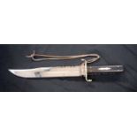 A GRAHAM CLAYTON KELHAM ISLAND MILITARY KNIFE. 39 cm long.