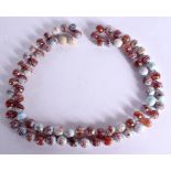 AN AGATE BEAD NECKLACE. Length 180cm, bead size 13.4mm, weight 259g