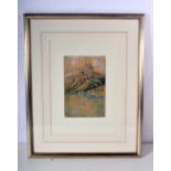 A framed watercolour of a mountainous scene by Alfred Romme entitled Stittmelk 23 x 15 cm.
