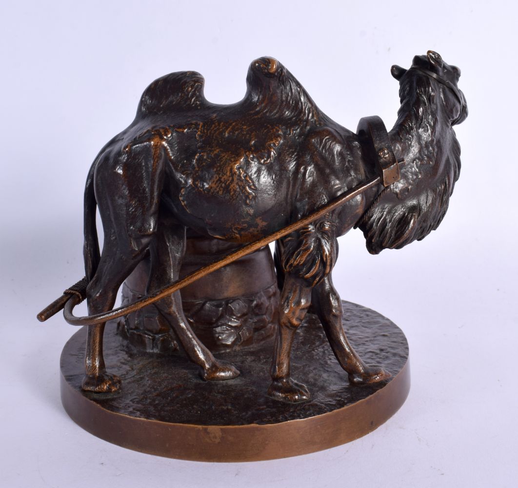 Russian School (19th Century) Bronze, Male with a camel. 14 cm x 14 cm. - Image 3 of 6