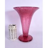 A EUROPEAN PINK ART GLASS FLUTED VASE possibly Strathearn. 24 cm high.