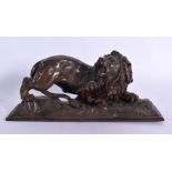 Antoine Louis Bayre (1795-1875) French, Bronze, Scowling lion. 21 cm x 9 cm. Note: Antoine Louis Bay