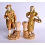 ROYAL WORCESTER PAIR OF FIGURES THE OF SPANISH GRAPE PICKERS DATE CODE FOR 1918.27 cm High (Pr)