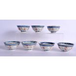 A SET OF SEVEN CHINESE REPUBLICAN PERIOD PORCELAIN BOWLS painted with dragons. 8.5 cm diameter. (7)