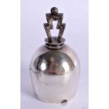 A DANISH STERLING SILVER BELL. Stamped Danish Sterling, 7.4cm x 4.2cm, weight 91.9g