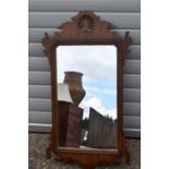 A George III mahogany wall mirror C1760 93 x 52 cm.