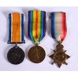 BRITISH WAR 1914/1918 & VICTORY MEDAL 1914/1919 AND A 1914/1915 STAR AWARDED TO 18775 PTE J HUDSON W