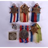 A WAR MEDAL, AN ATLANTIC STAR, A 1939 - 1945 STAR, AN AFRICA STAR, A FRANCE STAR, GERMANY STAR AND