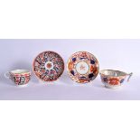 EARLY 19TH CENTURY FLIGHT BARR AND BARR IMARI PATTERN BREAKFAST CUP AND SAUCER, IMPRESSED MARK AND A