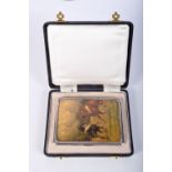 A VERY UNUSUAL ART DECO DOUBLE SIDED LACQUERED CIGARETTE CASE decorated with polo players. Chester 1