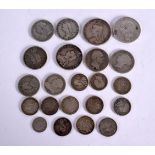 A COLLECTION OF SILVER COINS, total weight 228g (22)