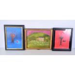 A framed oil on canvas together with two other framed oils 30 x 39 (3)