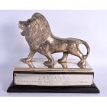 A RARE MGM PRESENTATION SHOWMANSHIP CONTEST LION TROPHY presented to D H Western 1944-55. 30 cm x 25