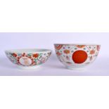 AN EARLY 18TH CENTURY JAPANESE EDO PERIOD IMARI BOWL together with a Chinese Tongzhi bowl. Largest 1