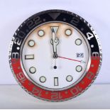 A ROLEX SHOP DISPLAY ADVERTISING WALL CLOCK. 33 cm diameter.