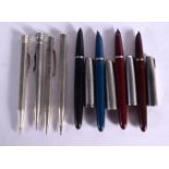 A COLLECTION OF 4 PARKER FOUNTAIN PENS TOGETHER WITH 4 SILVER PROPELLING PENCILS (8)