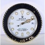 A ROLEX SHOP DISPLAY ADVERTISING WALL CLOCK. 33 cm diameter.