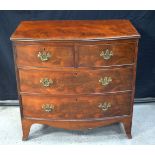 A 19th Century mahogany chest of drawers 89 x 90 x 50 cm .