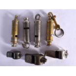 A COLLECTION OF VINTAGE WHISTLES. 225 grams. Largest 8 cm x 1.5 cm. (qty)