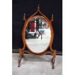 An Edwardian painted satinwood table mirror 86 x 50 cm .