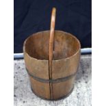 An antique wooden metal banded bucket 50cm.