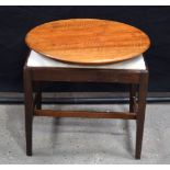 A mahogany lazy Susan together with a stool 44 x 51 cm (2)