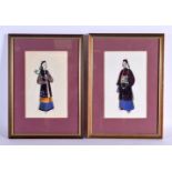 Chinese School (19th Century) Pair, Watercolour, Pith paper. 34 cm x 28 cm.