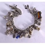 A SILVER CHARM BRACELET. Stamped 925, length 18cm, weight 82.6g