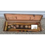 A cased Croquet set 88 x 27 cm .