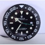 A ROLEX SHOP DISPLAY ADVERTISING WALL CLOCK. 33 cm diameter.