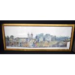 A large framed print of The piazza del Popola 49 x 139 cm