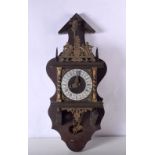 An antique German wooden wall clock 67 x 27 cm