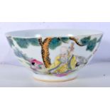 A Chinese porcelain Famille verte bowl decorated with a figures 8 x 15cm.