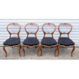 A collection of four Victorian walnut salon chairs C1860 87 x 45 x 42 cm. (4)
