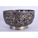 A SMALL 19TH CENTURY CHINESE EXPORT SILVER OPEN WORK BOWL by Luen Wo. 71 grams. 7.5 cm diameter.