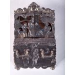 AN ANTIQUE CONTINENTAL SILVER MINIATURE ARMOIRE. 85 grams. 8 cm x 5 cm.