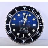 A ROLEX SHOP DISPLAY ADVERTISING WALL CLOCK. 33 cm diameter.