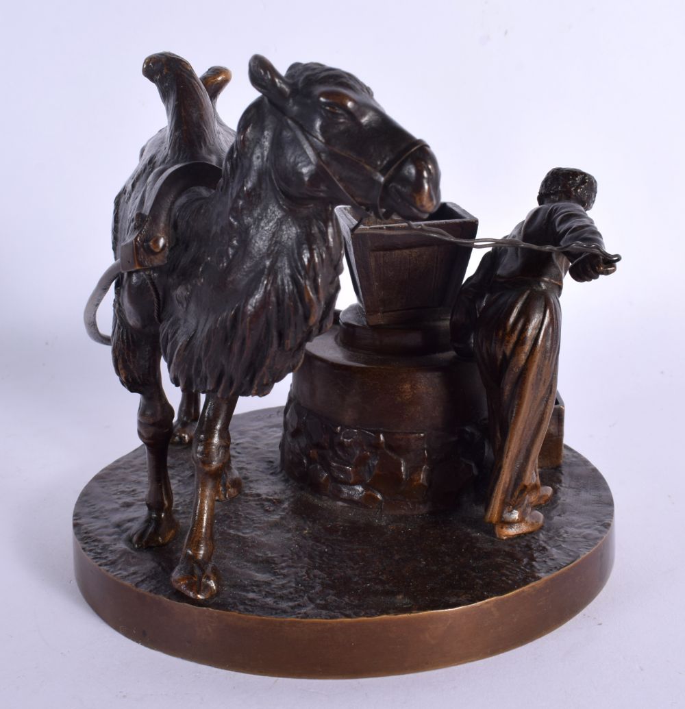 Russian School (19th Century) Bronze, Male with a camel. 14 cm x 14 cm. - Image 4 of 6