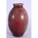 A CHINESE PEACH BLOOM TYPE VASE 20th Century. 13 cm high overall.