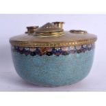 A 19TH CENTURY CHINESE CLOISONNE ENAMEL INKWELL Qing. 13 cm diameter.